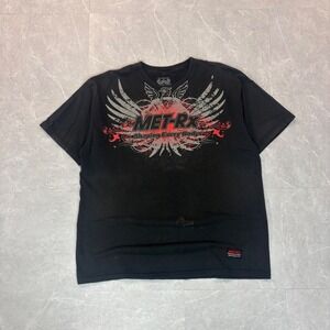 MET-Rx Wicked Wear Mens XL Black Graphic T-Shirt Shaping Every Body Gym MMA Y2K